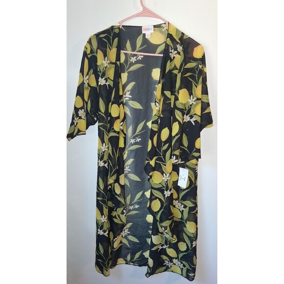 NWT Lularoe Shirley Sheer Lemon Print Wrap Sz S - Picture 1 of 3